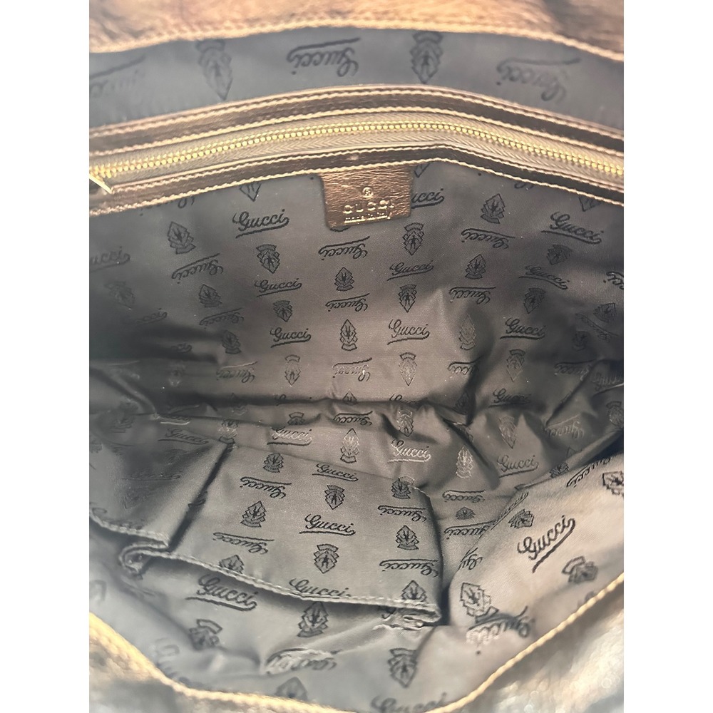 Gucci Hysteria Metallic Bronze Patent Leather Crest Clutch Bag 197015 - Picture 9 of 12